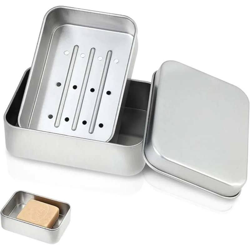 Soap Dish Draining - 1PC Saboneteira Portátil de Alumínio de