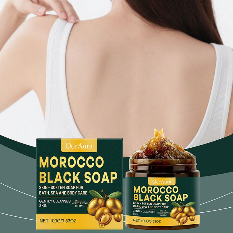 Castor Oil Soap - Sabonete Preto Marroquino para Limpeza Profunda,