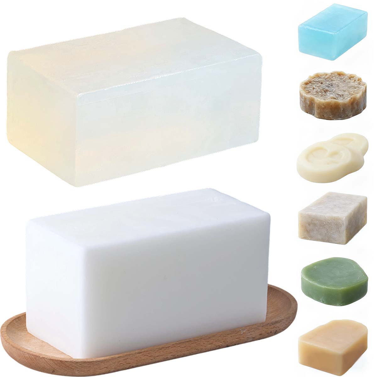 Soap Making Raw Material - Base de sabão branco transparente 1000g,