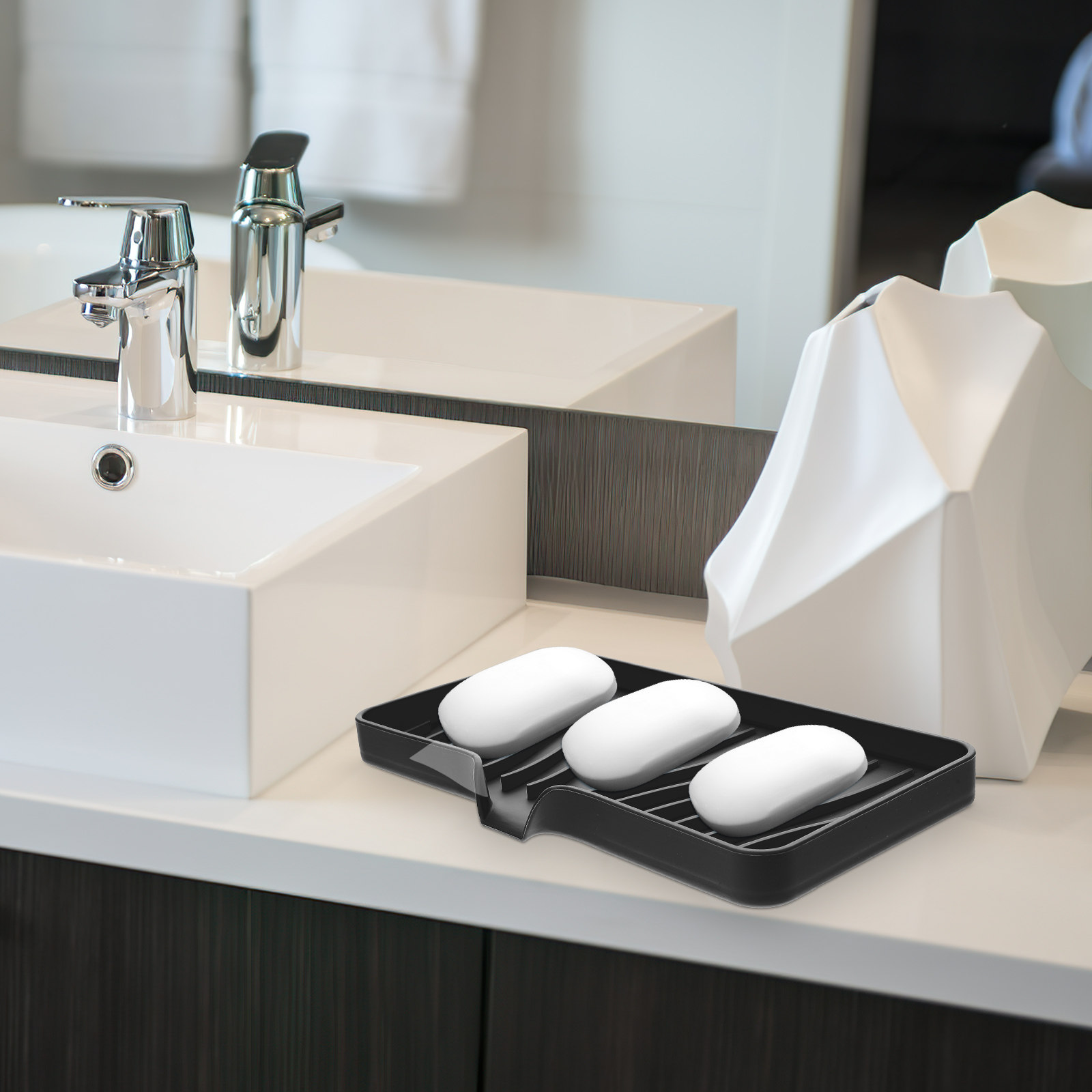 Soap Dish Draining - Kit 3 Peças: Saboneteira de Silicone
