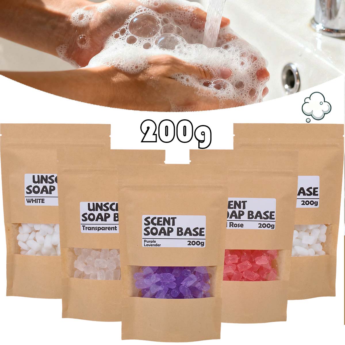 200g base de sabão perfumado g - Soap Making Goats Milk avaliação e preço