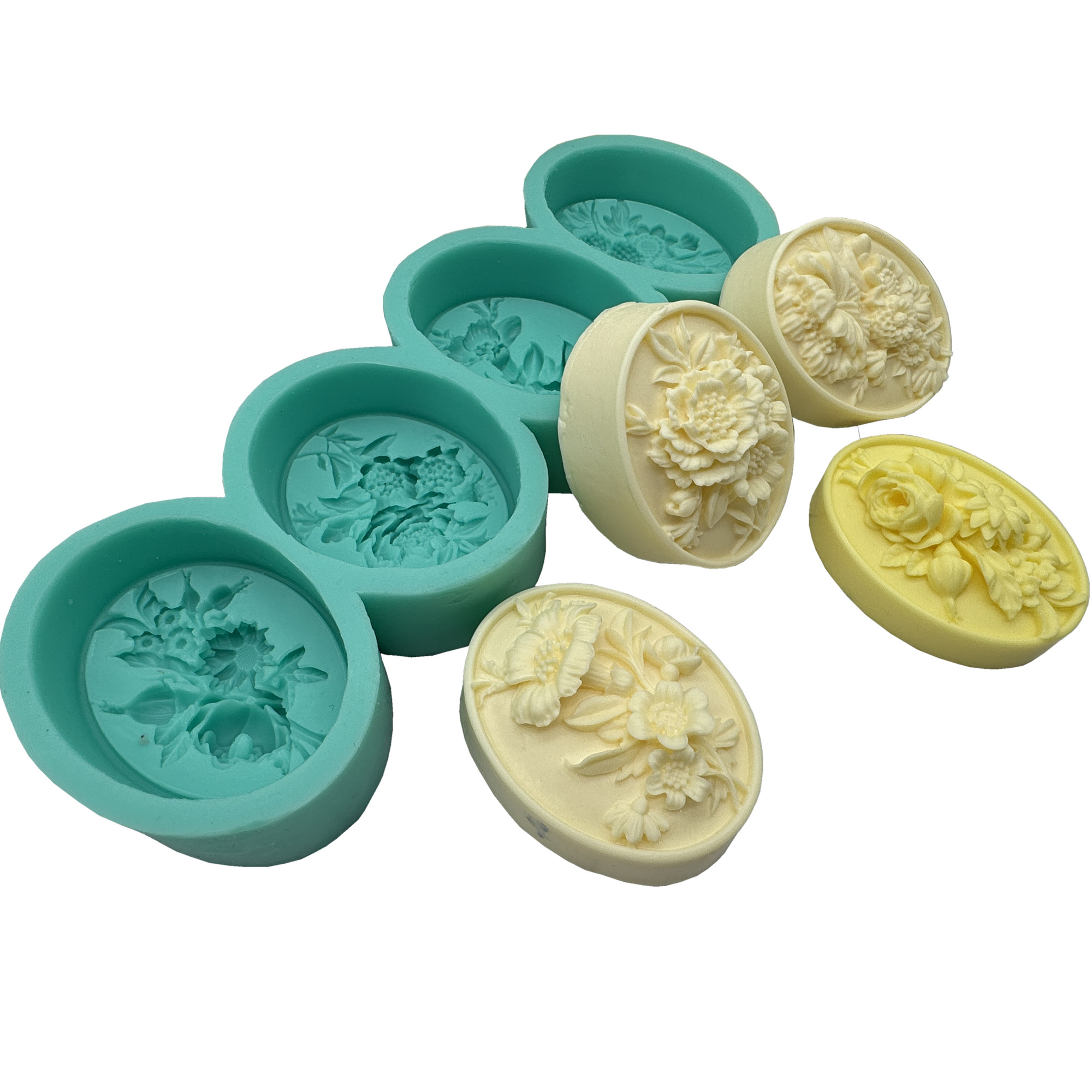 Molde de sabão 3d flor oval, 4 - Soap Making Party avaliação e preço